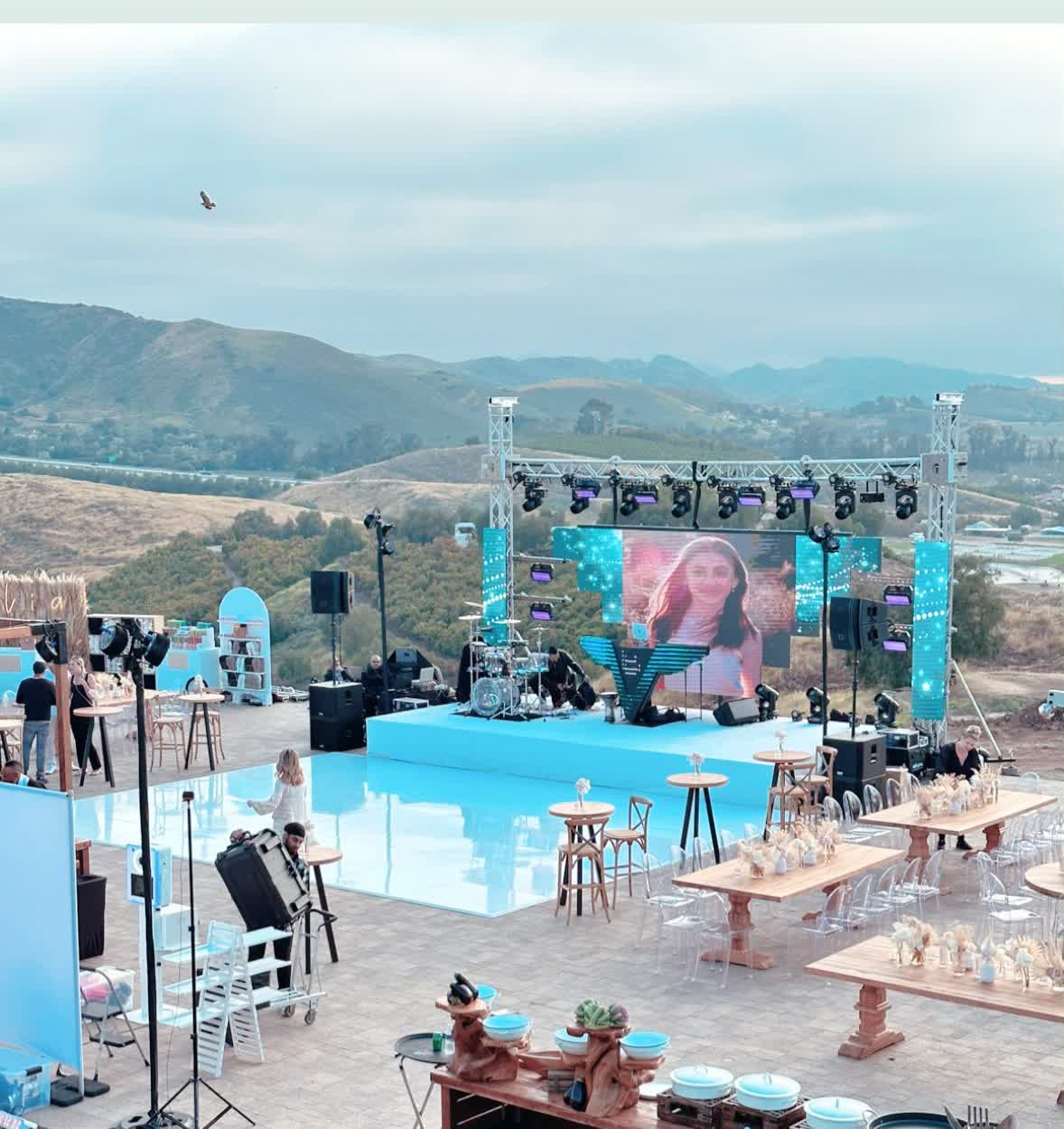On Air Productions LA LED video wall and stage design at an outdoor Los Angeles event